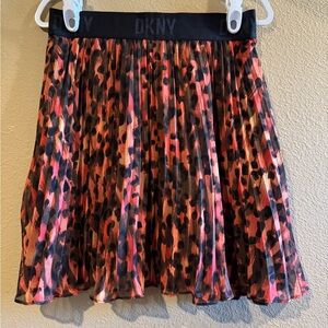 DKNY Orange tone leopard print skirt